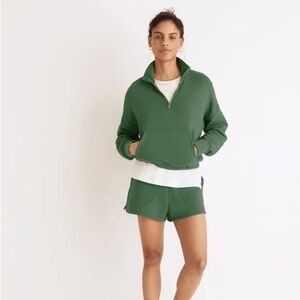 Madewell MWL Airyterry Quarter-Zip Supercrop Sweatshirt S